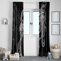 Polynesian Mermaid Plumeria Tribal Tattoo Window Curtain