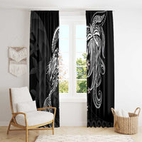 Polynesian Mermaid Plumeria Tribal Tattoo Window Curtain