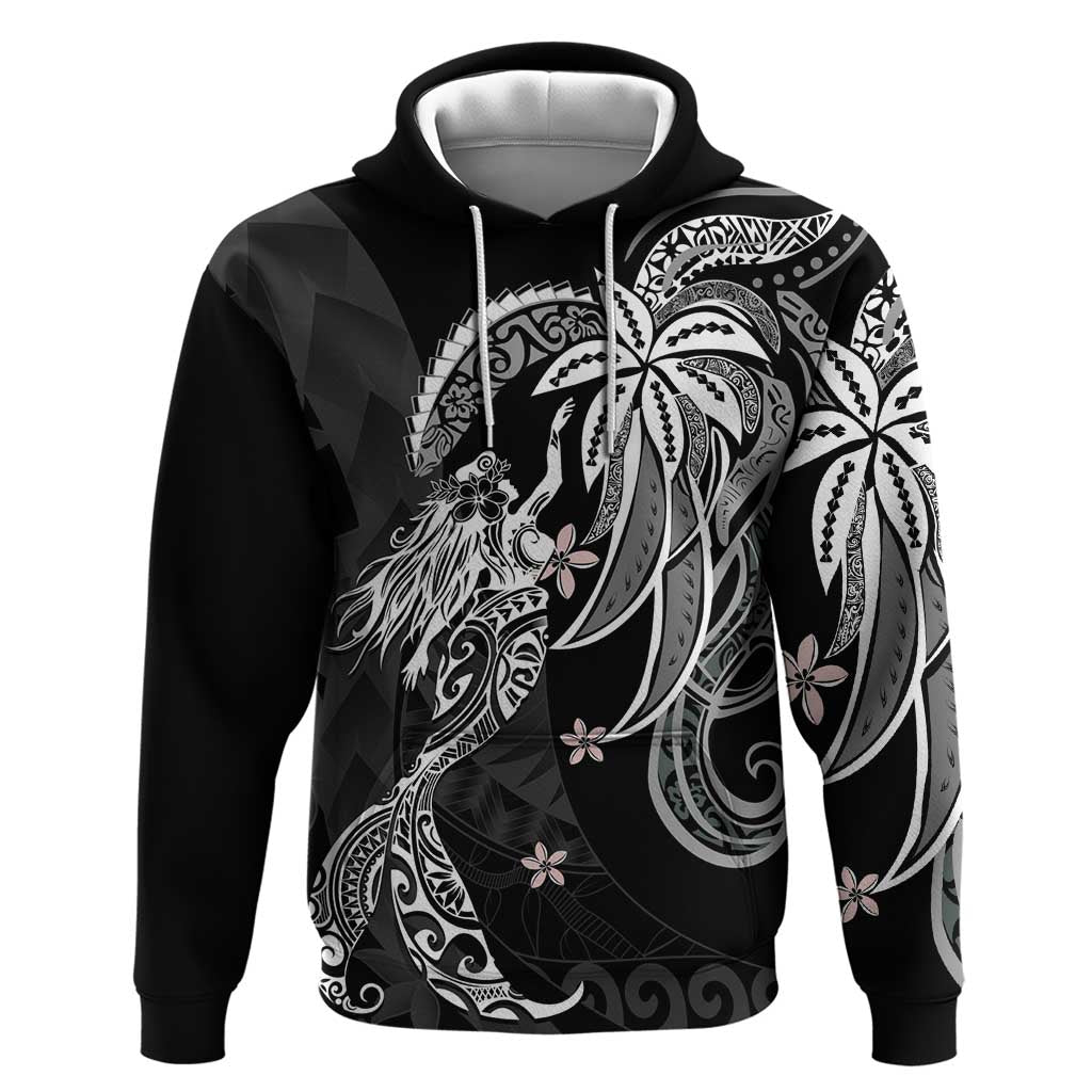 Polynesian Mermaid Plumeria Tribal Tattoo Zip Hoodie