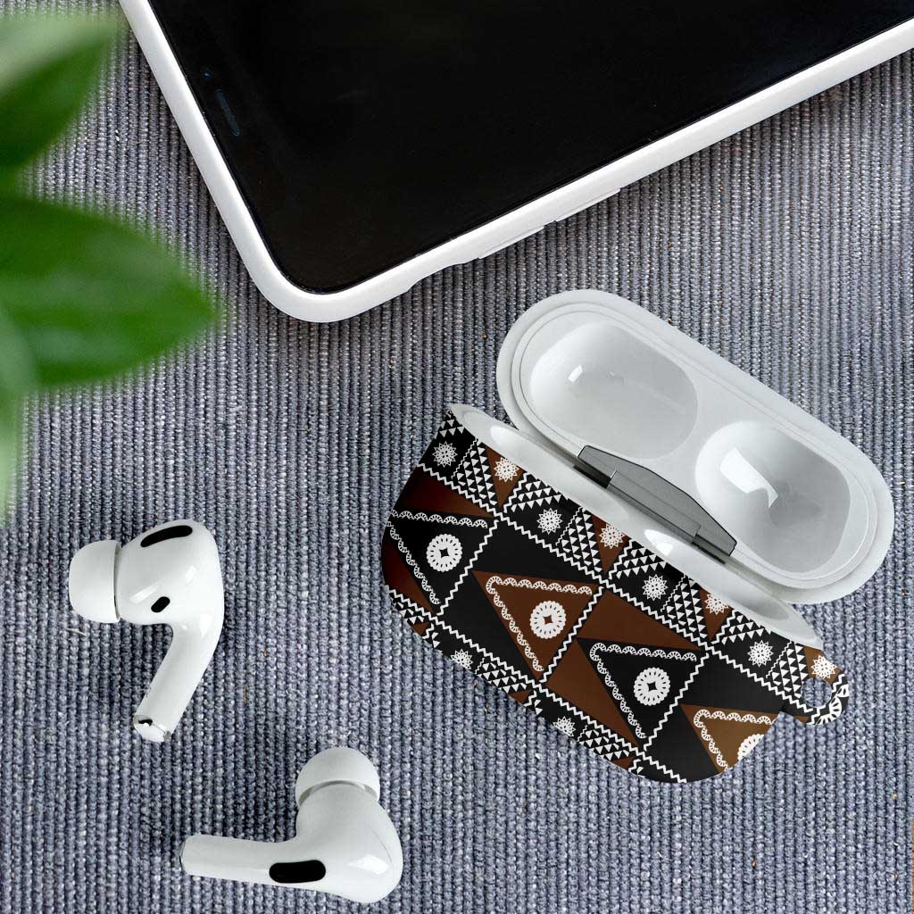 Fiji Brown Masi Pattern AirPods Case Fijian Tapa