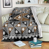 Fiji Brown Masi Pattern Blanket Fijian Tapa