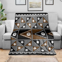 Fiji Brown Masi Pattern Blanket Fijian Tapa