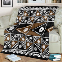 Fiji Brown Masi Pattern Blanket Fijian Tapa