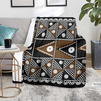 Fiji Brown Masi Pattern Blanket Fijian Tapa