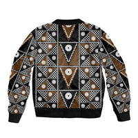 Fiji Brown Masi Pattern Bomber Jacket Fijian Tapa LT01 - Polynesian Pride