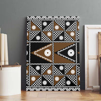 Fiji Brown Masi Pattern Canvas Wall Art Fijian Tapa