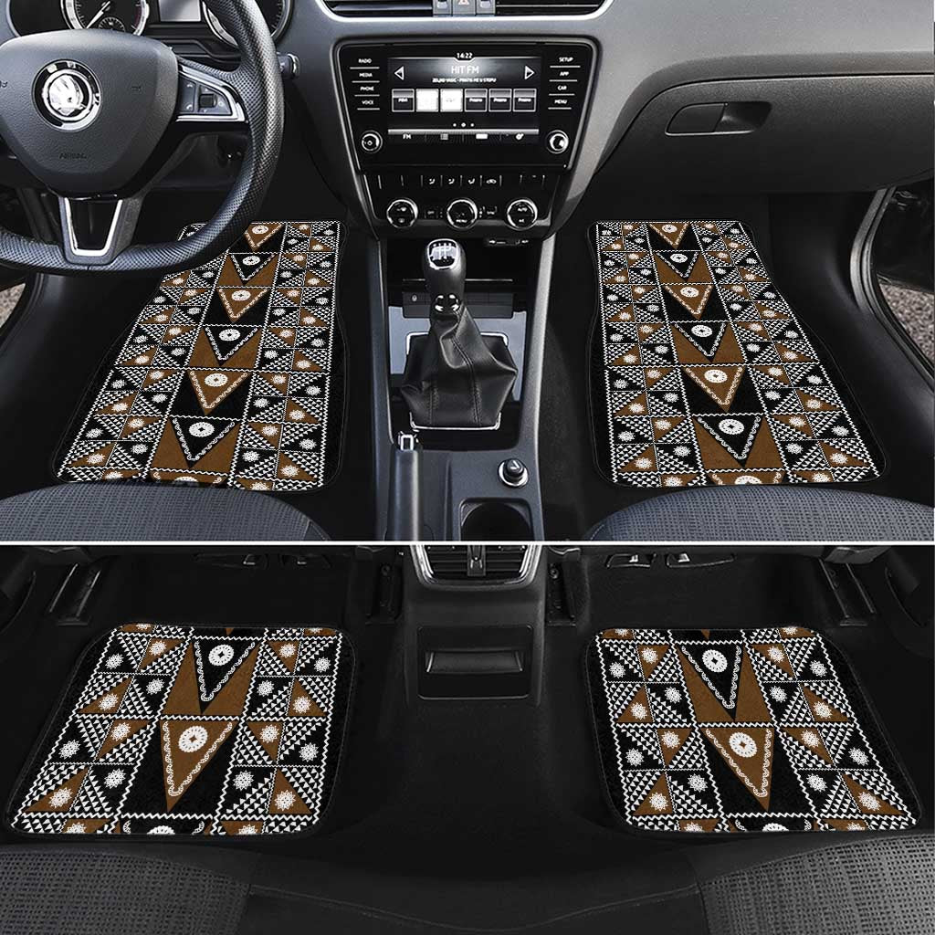 Fiji Brown Masi Pattern Car Mats Fijian Tapa