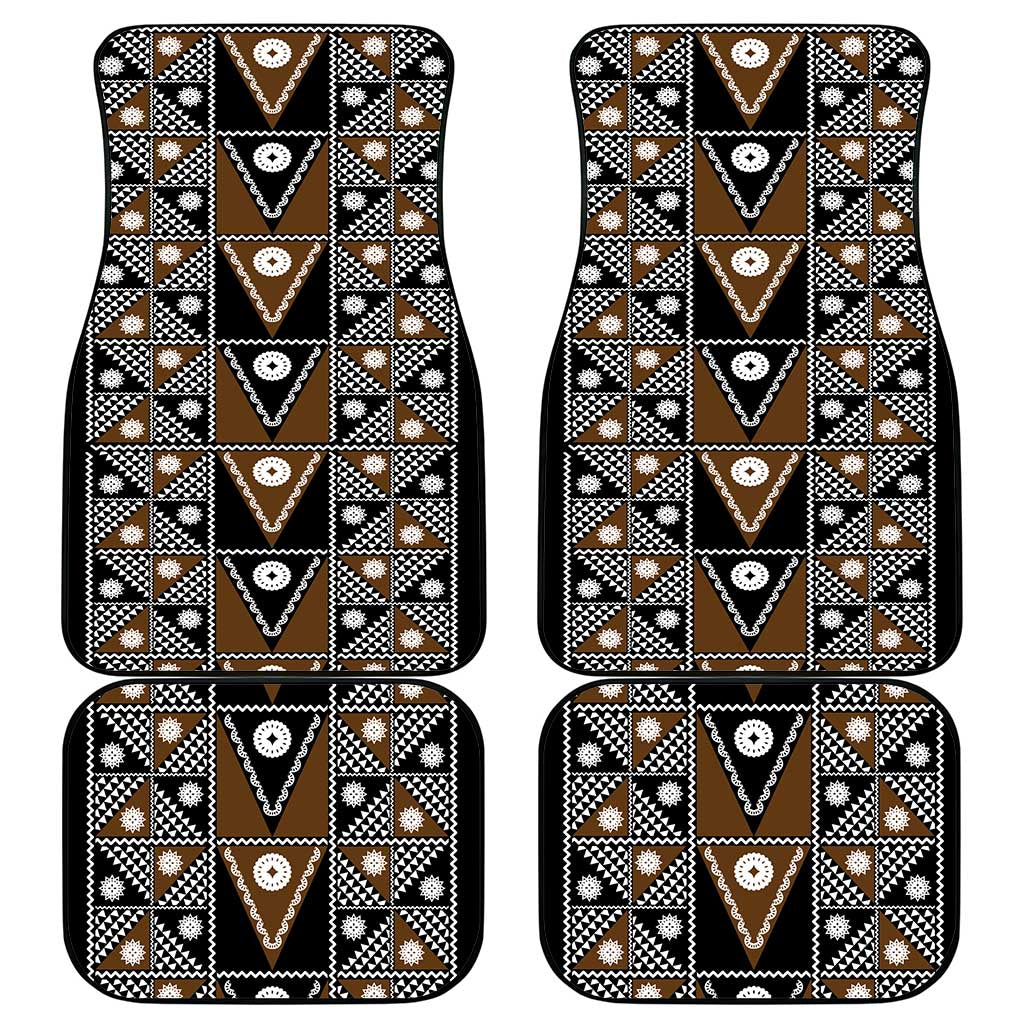 Fiji Brown Masi Pattern Car Mats Fijian Tapa