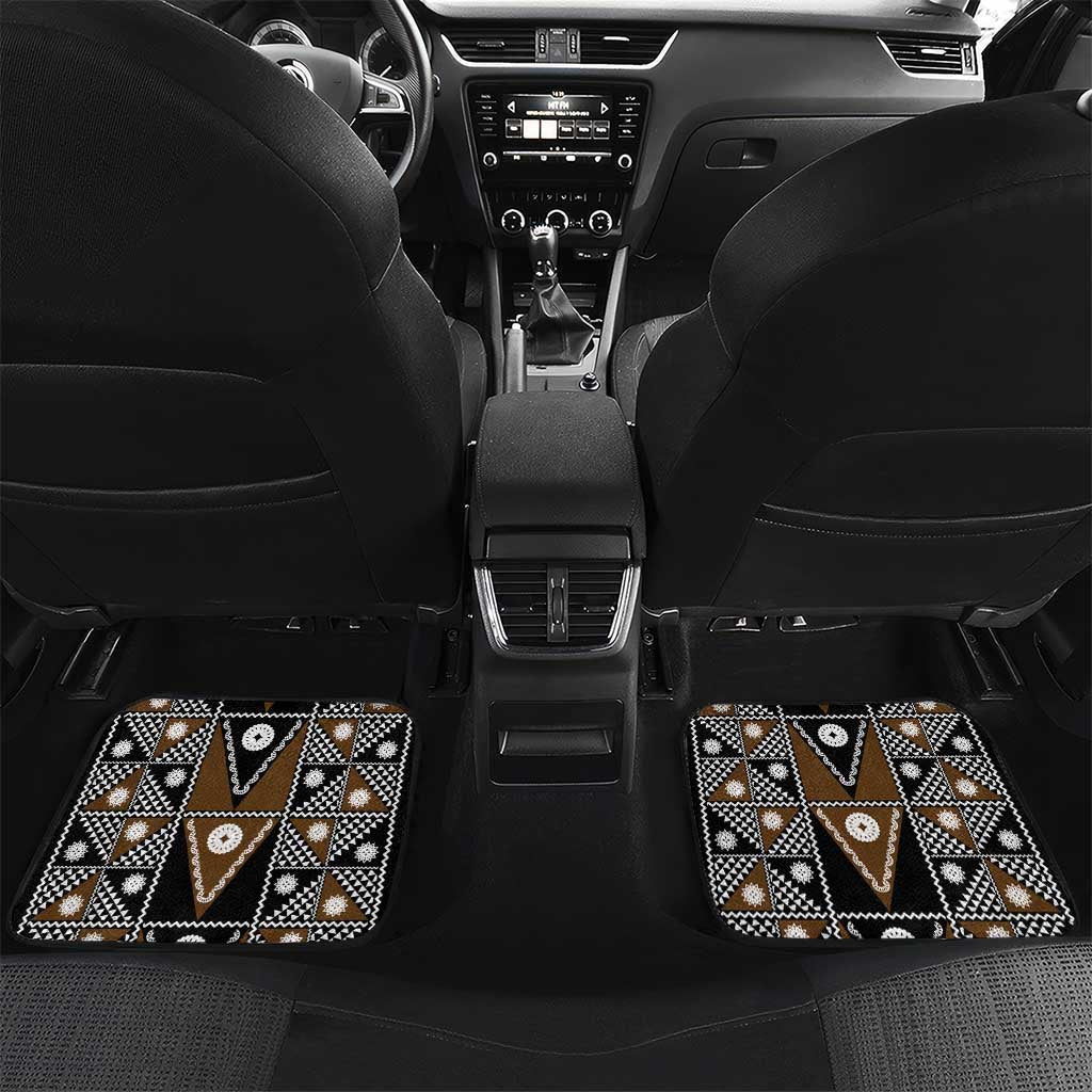 Fiji Brown Masi Pattern Car Mats Fijian Tapa