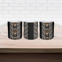 Fiji Brown Masi Pattern Ceramic Mug Fijian Tapa