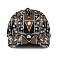 Fiji Brown Masi Pattern Classic Cap Fijian Tapa LT01 Universal Fit Brown - Polynesian Pride