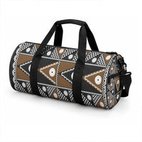 Fiji Brown Masi Pattern Duffle Bag Fijian Tapa