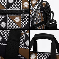 Fiji Brown Masi Pattern Duffle Bag Fijian Tapa