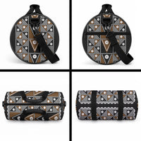 Fiji Brown Masi Pattern Duffle Bag Fijian Tapa