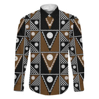 Fiji Brown Masi Pattern Family Matching Mermaid Dress and Hawaiian Shirt Fijian Tapa