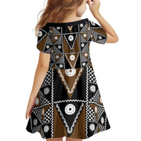 Fiji Brown Masi Pattern Family Matching Off Shoulder Maxi Dress and Hawaiian Shirt Fijian Tapa