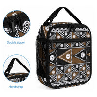 Fiji Brown Masi Pattern Lunch Bag Fijian Tapa