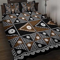 Fiji Brown Masi Pattern Quilt Bed Set Fijian Tapa