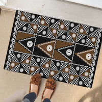 Fiji Brown Masi Pattern Rubber Doormat Fijian Tapa