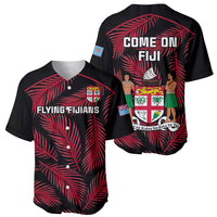 Fiji Rugby Baseball Jersey Flying Fijians Red Palm Tree Version LT01 - Polynesian Pride