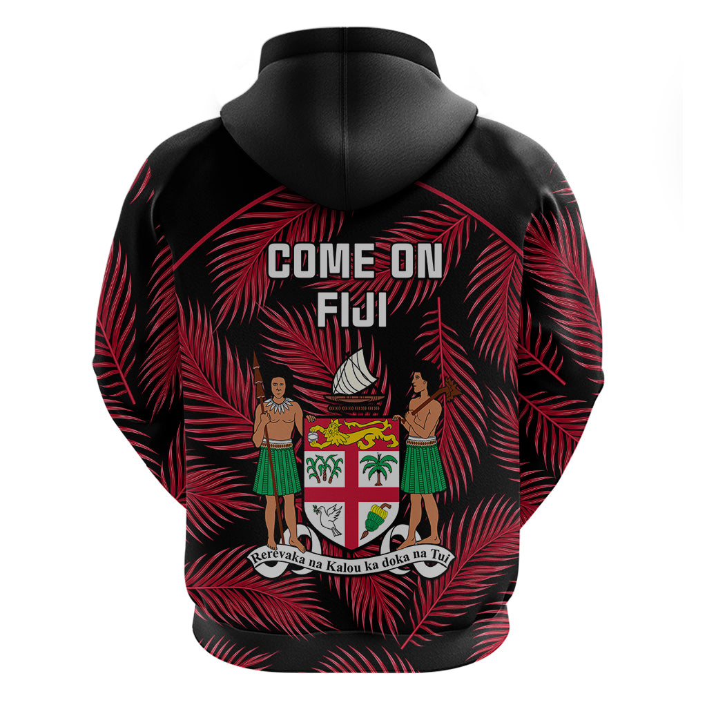 Fiji Rugby Hoodie Flying Fijians Red Palm Tree Version LT01 - Polynesian Pride
