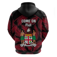 Fiji Rugby Hoodie Flying Fijians Red Palm Tree Version LT01 - Polynesian Pride