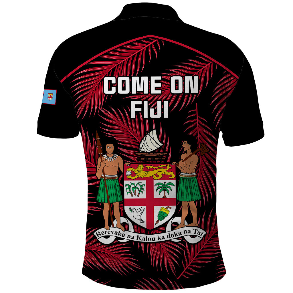 Fiji Rugby Polo Shirt Flying Fijians Red Palm Tree Version LT01 - Polynesian Pride