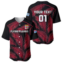 Custom Fiji Rugby Baseball Jersey Flying Fijians Red Palm Tree Version LT01 - Polynesian Pride