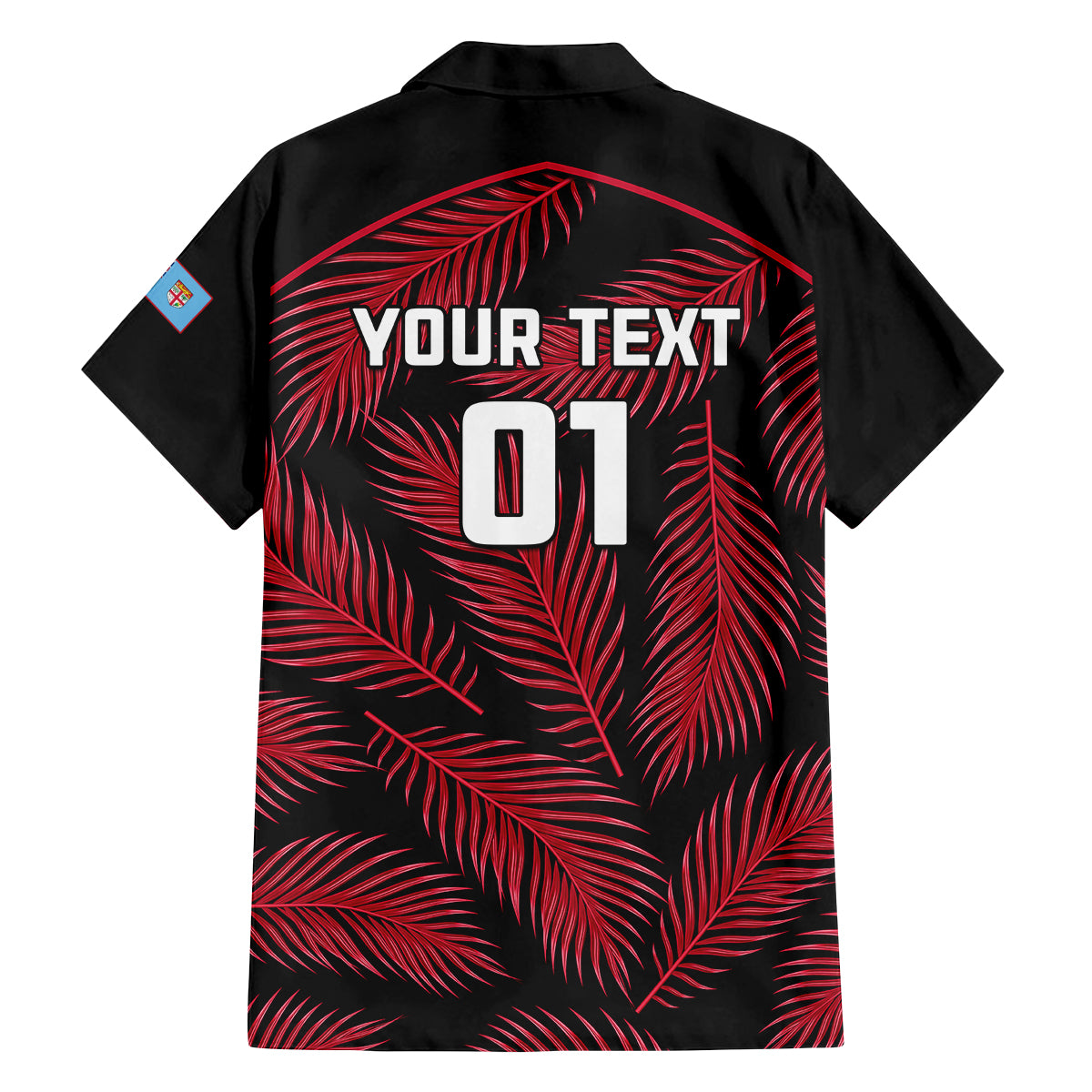 custom-fiji-rugby-family-matching-off-shoulder-short-dress-and-hawaiian-shirt-flying-fijians-red-palm-tree-version