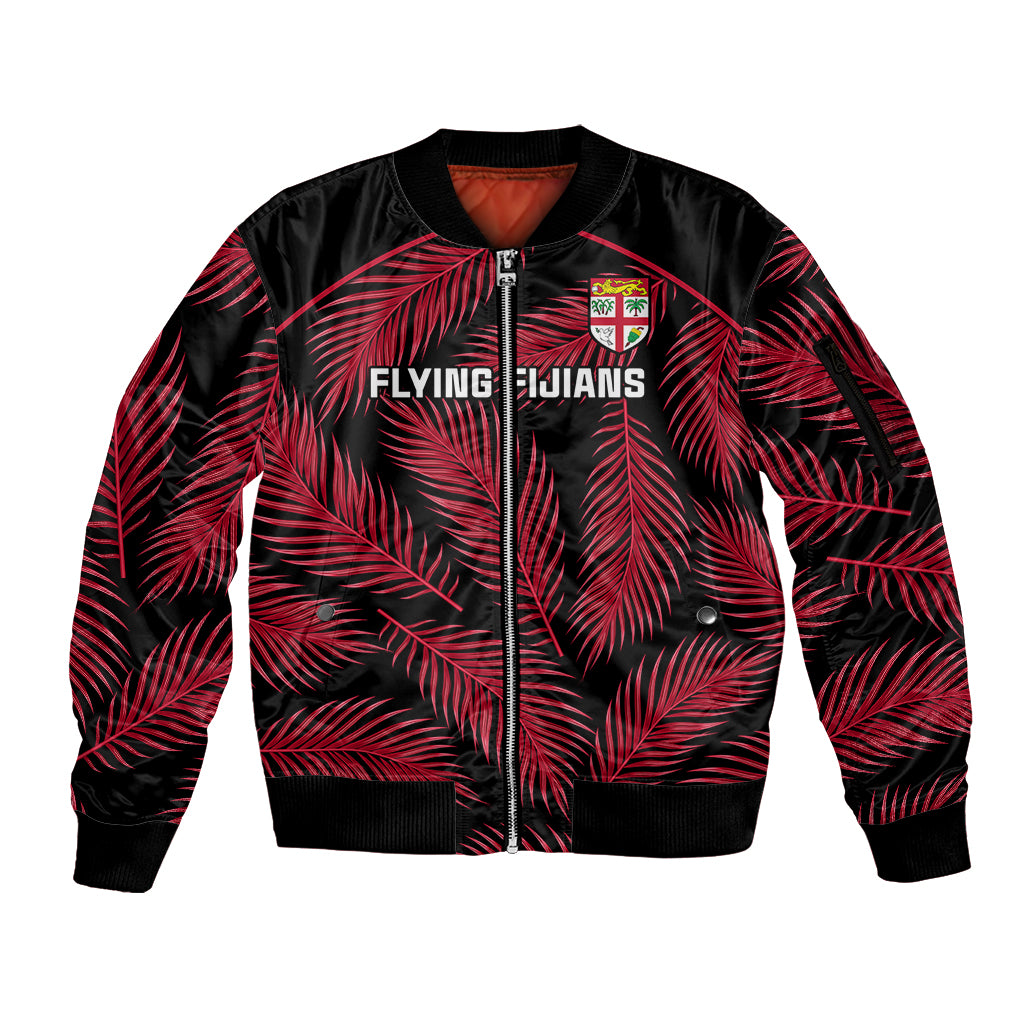 custom-fiji-rugby-sleeve-zip-bomber-jacket-flying-fijians-red-palm-tree-version