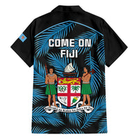 fiji-rugby-family-matching-long-sleeve-bodycon-dress-and-hawaiian-shirt-flying-fijians-blue-palm-tree-version