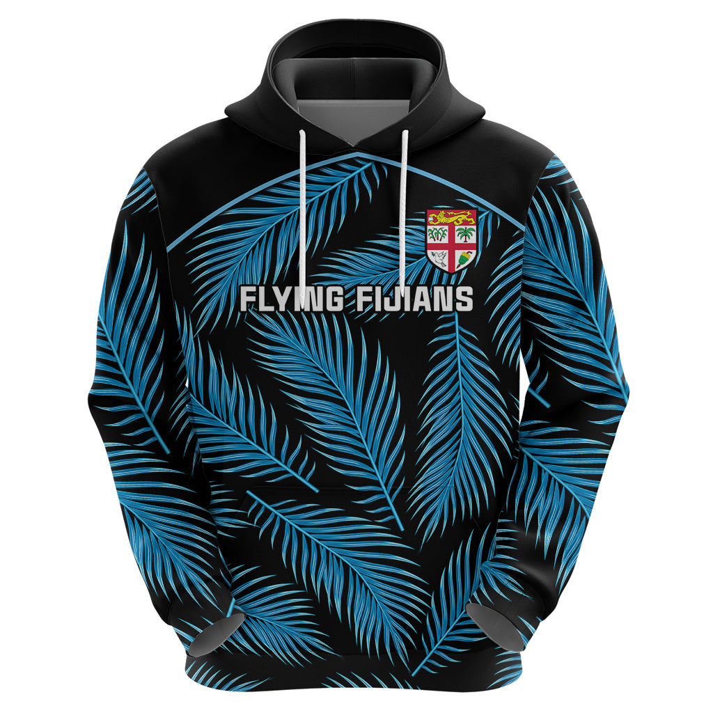 Fiji Rugby Hoodie Flying Fijians Blue Palm Tree Version LT01 - Polynesian Pride
