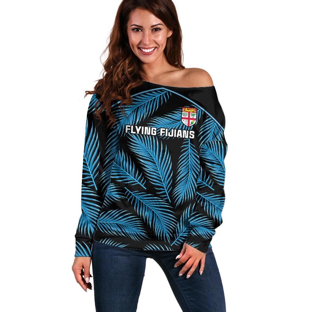 custom-fiji-rugby-off-shoulder-sweater-flying-fijians-blue-palm-tree-version