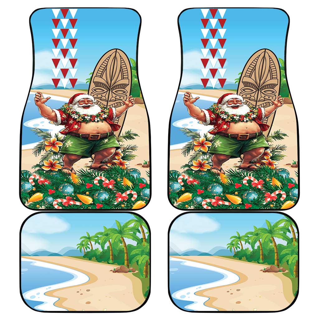 Hawaii Christmas Santa Claus Car Mats Mele Kalikimaka Tropical Beach