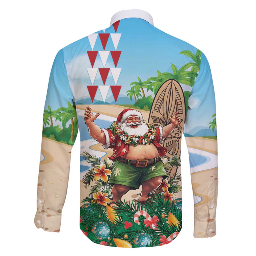 Hawaii Christmas Santa Claus Family Matching Puletasi and Hawaiian Shirt Mele Kalikimaka Tropical Beach