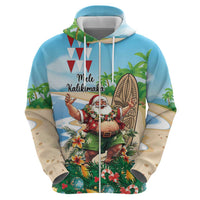 Hawaii Christmas Santa Claus Hoodie Mele Kalikimaka Tropical Beach