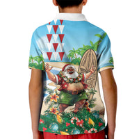 Hawaii Christmas Santa Claus Kid Polo Shirt Mele Kalikimaka Tropical Beach