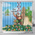 Hawaii Christmas Santa Claus Shower Curtain Mele Kalikimaka Tropical Beach