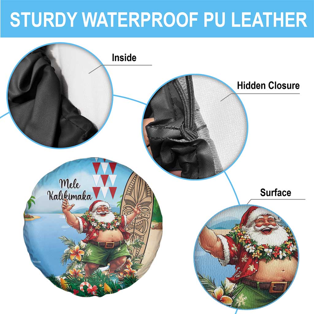 Hawaii Christmas Santa Claus Spare Tire Cover Mele Kalikimaka Tropical Beach