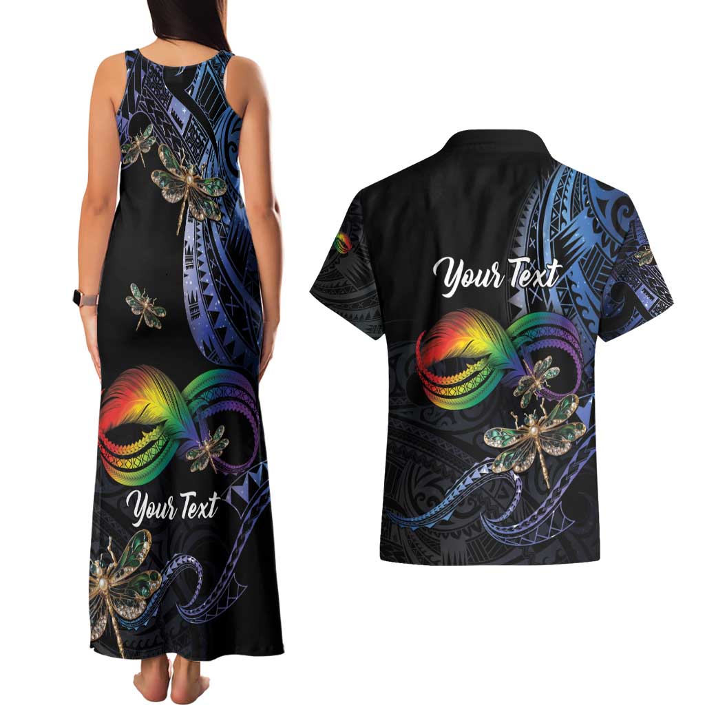 Personalised Polynesian Memorial Couples Matching Tank Maxi Dress and Hawaiian Shirt As Long As I Breathe You'll Be Remembered