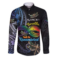 Personalised Polynesian Memorial Family Matching Off The Shoulder Long Sleeve Dress and Hawaiian Shirt As Long As I Breathe You'll Be Remembered