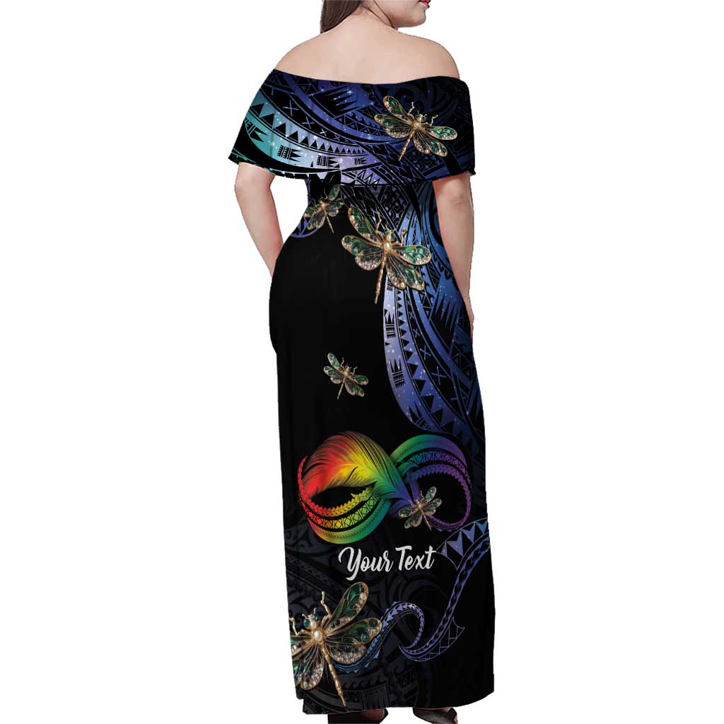 Personalised Polynesian Memorial Family Matching Off Shoulder Maxi Dress and Hawaiian Shirt As Long As I Breathe You'll Be Remembered