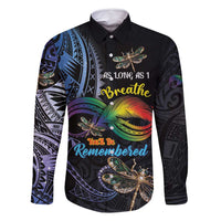 Personalised Polynesian Memorial Family Matching Off Shoulder Short Dress and Hawaiian Shirt As Long As I Breathe You'll Be Remembered