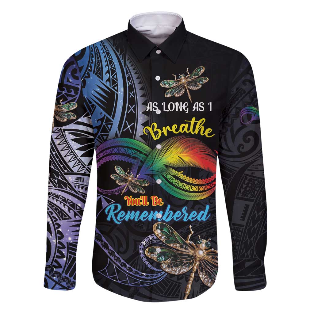 Personalised Polynesian Memorial Family Matching Puletasi and Hawaiian Shirt As Long As I Breathe You'll Be Remembered