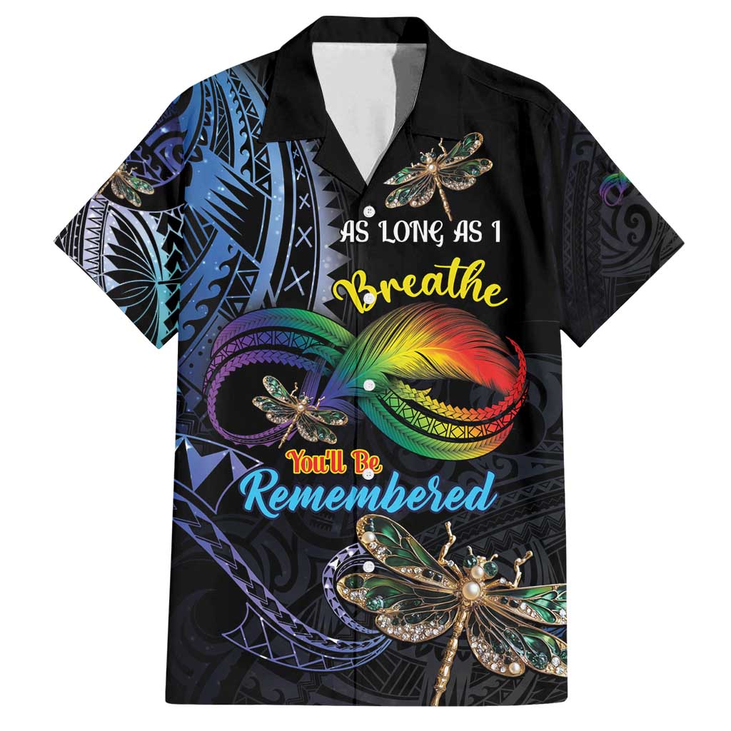 Personalised Polynesian Memorial Family Matching Tank Maxi Dress and Hawaiian Shirt As Long As I Breathe You'll Be Remembered