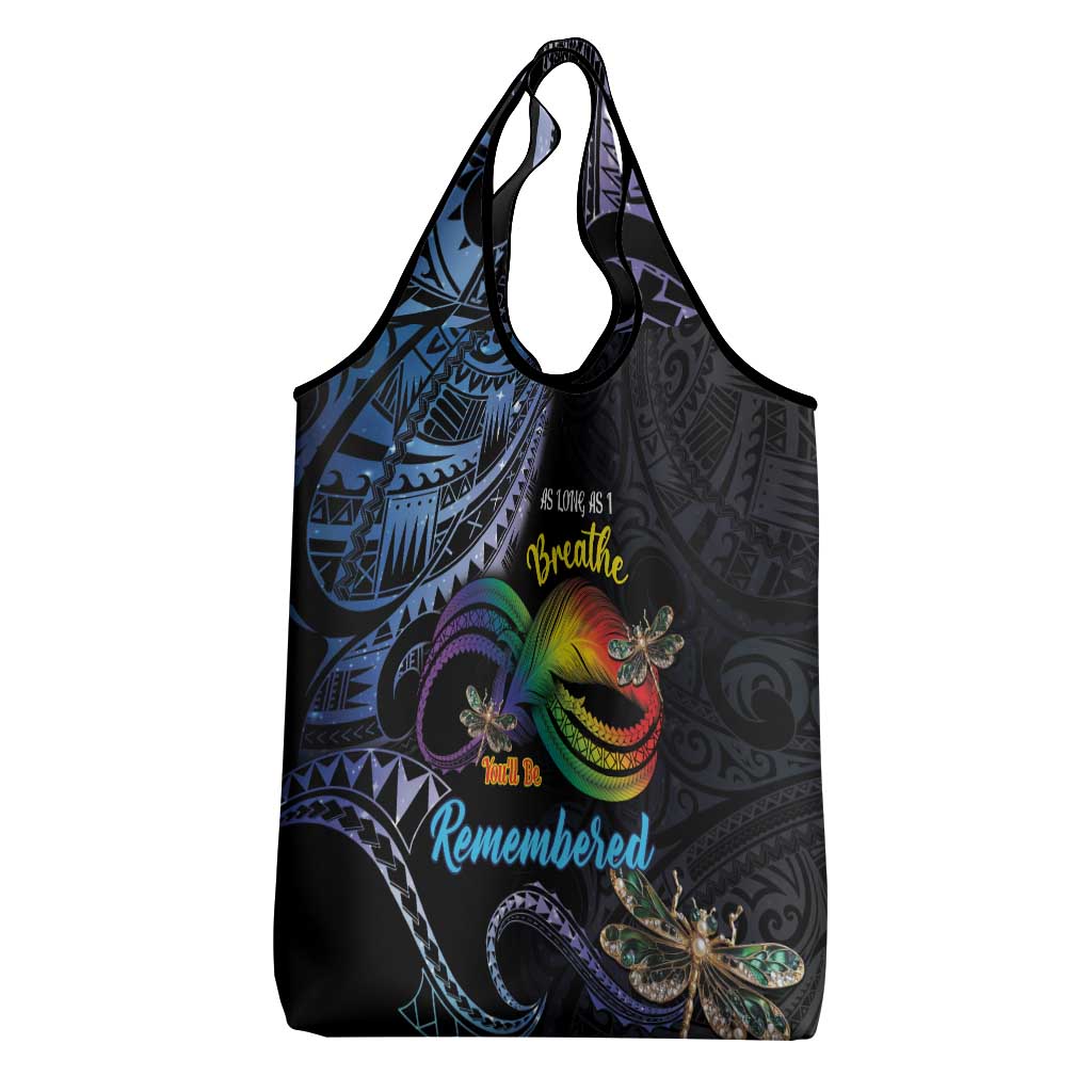 Polynesian Memorial Grocery Bag As Long As I Breathe You'll Be Remembered