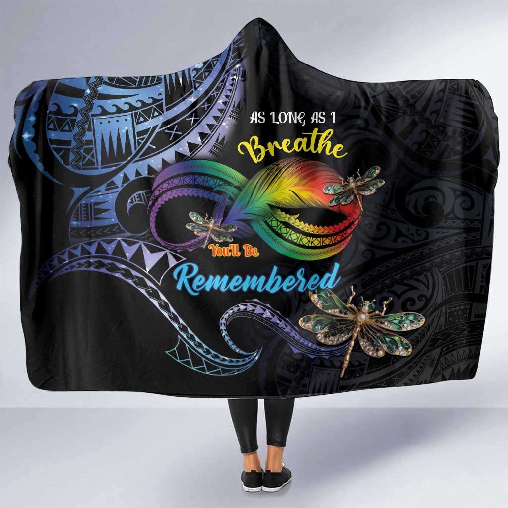 Polynesian Memorial Hooded Blanket As Long As I Breathe You'll Be Remembered