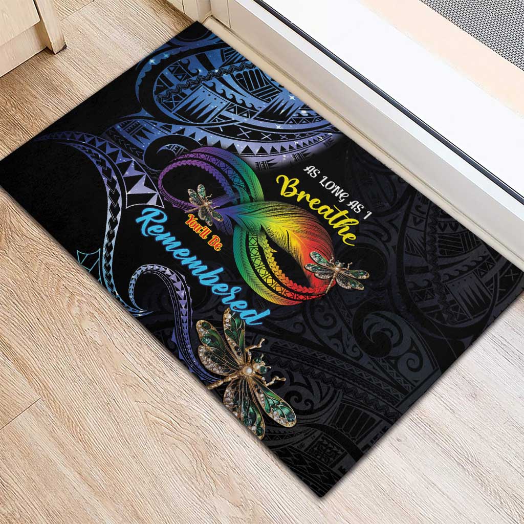 Polynesian Memorial Rubber Doormat As Long As I Breathe You'll Be Remembered