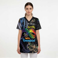 Personalised Polynesian Memorial Scrub Top As Long As I Breathe You'll Be Remembered - Polynesian Pride