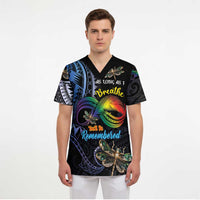 Personalised Polynesian Memorial Scrub Top As Long As I Breathe You'll Be Remembered - Polynesian Pride